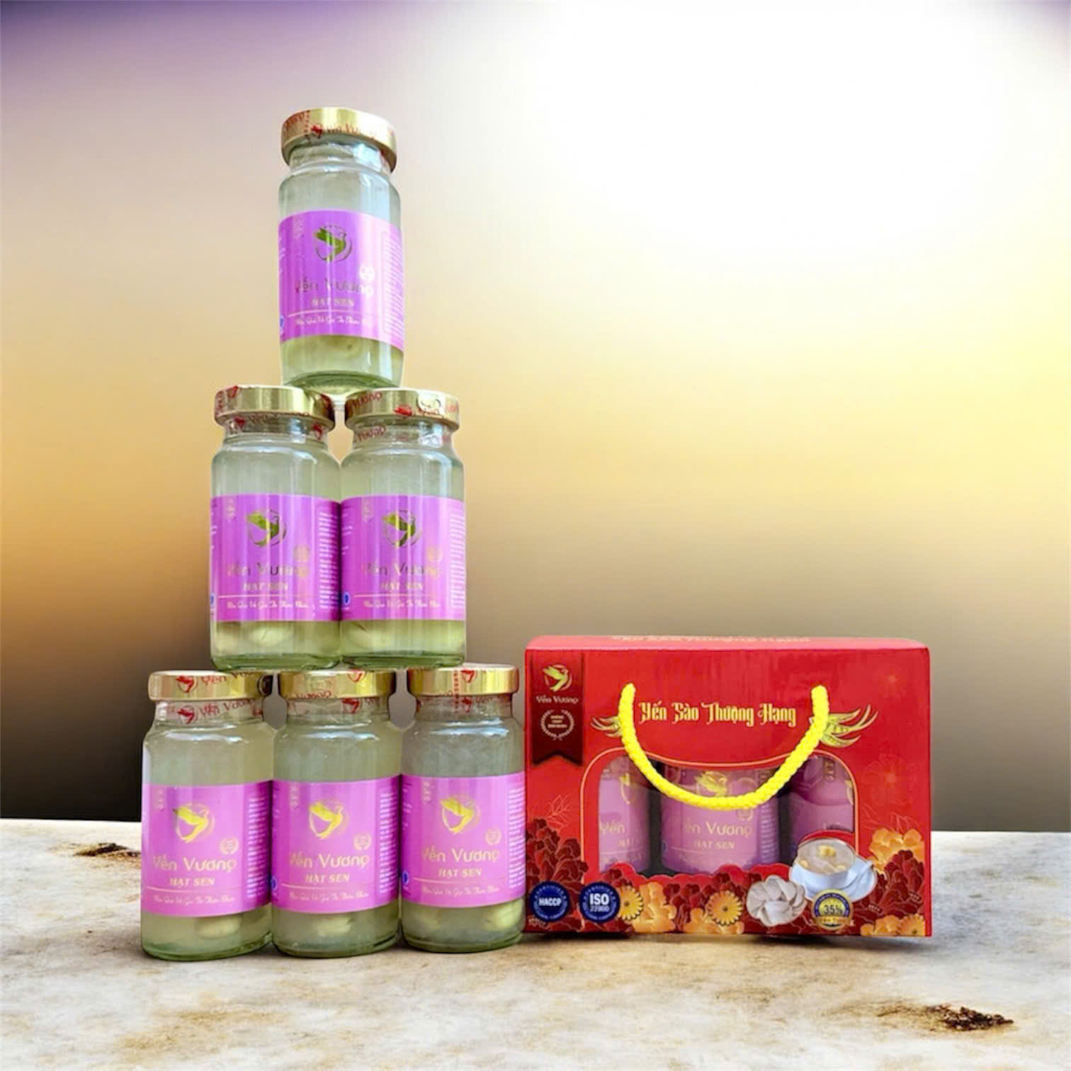 Lốc 6 hũ yến Vương 140ml Hạt Sen